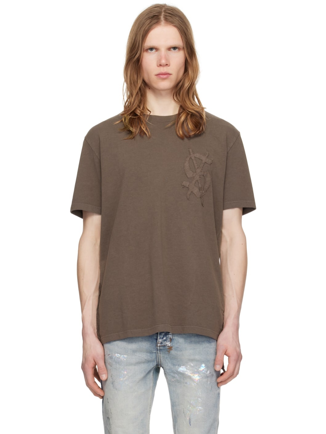 Brown Plus Applique Kash T-Shirt - 1