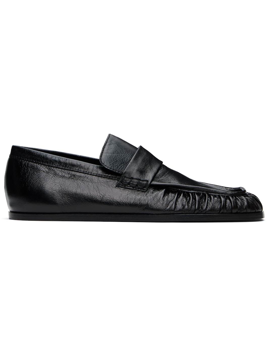 Black Leather Loafers - 1