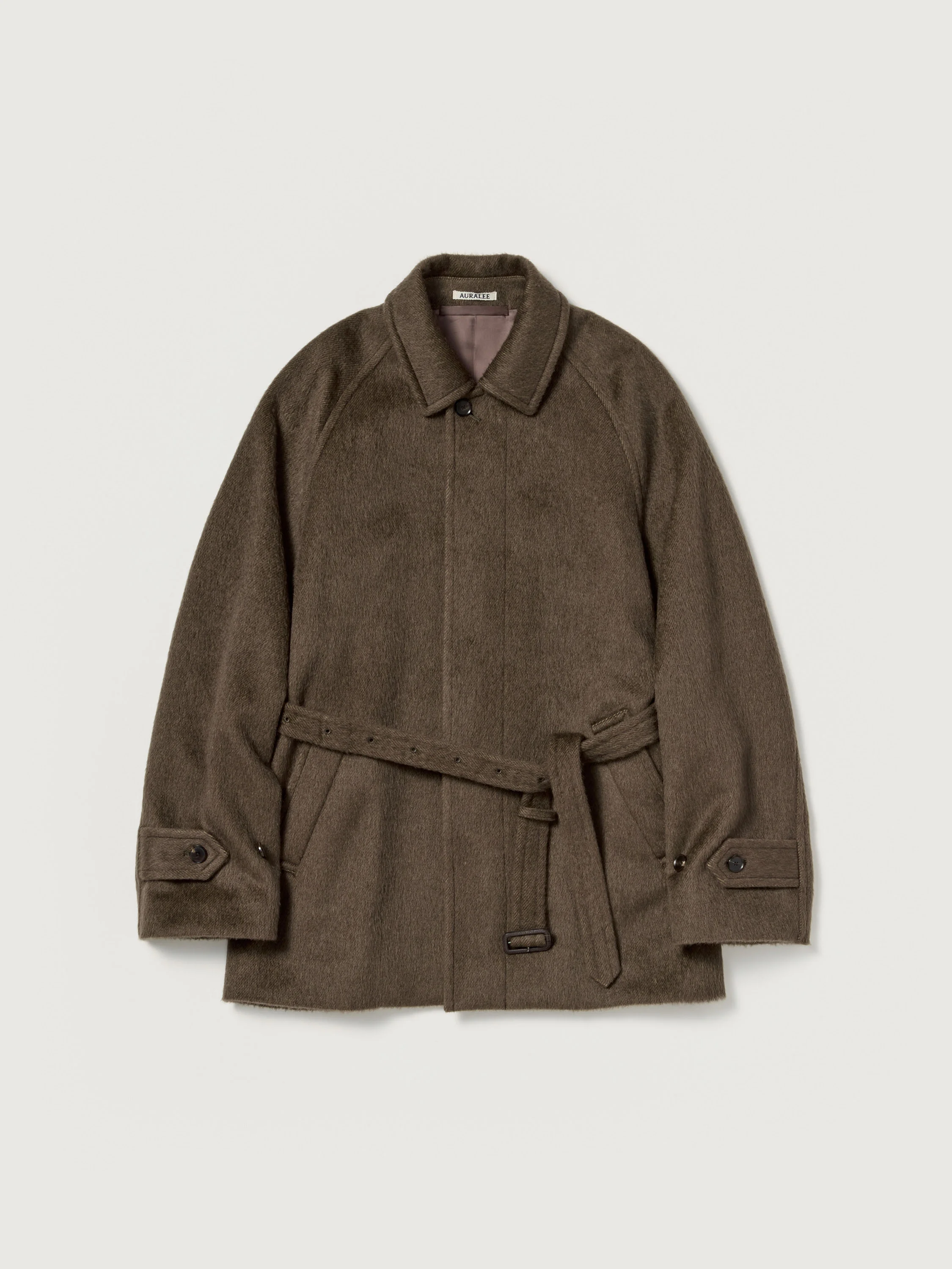 HAIRY WOOL MOHAIR CHAMBRAY SOUTIEN COLLAR COAT - 1