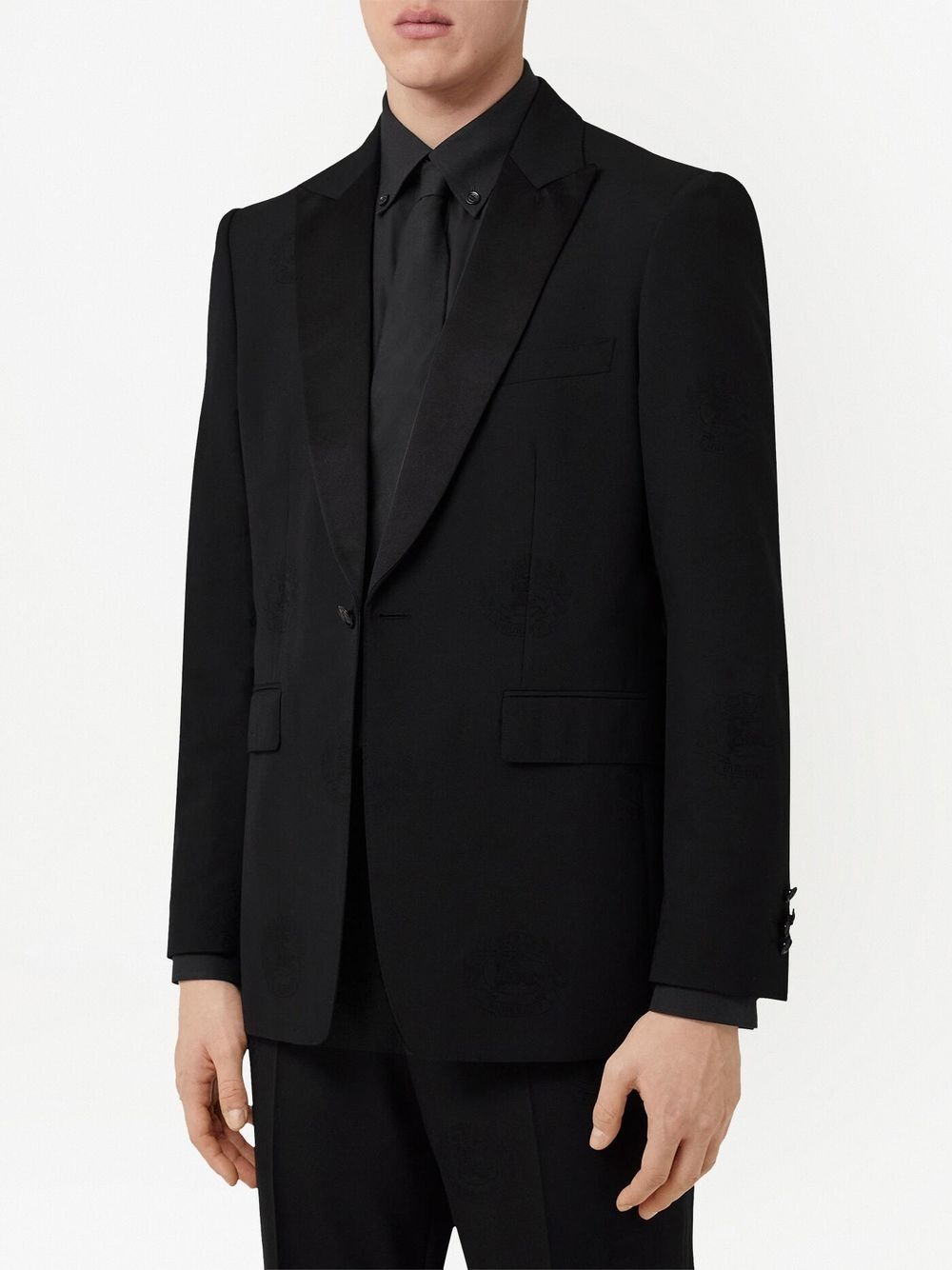 Oak Leaf Crest jacquard tuxedo jacket - 3