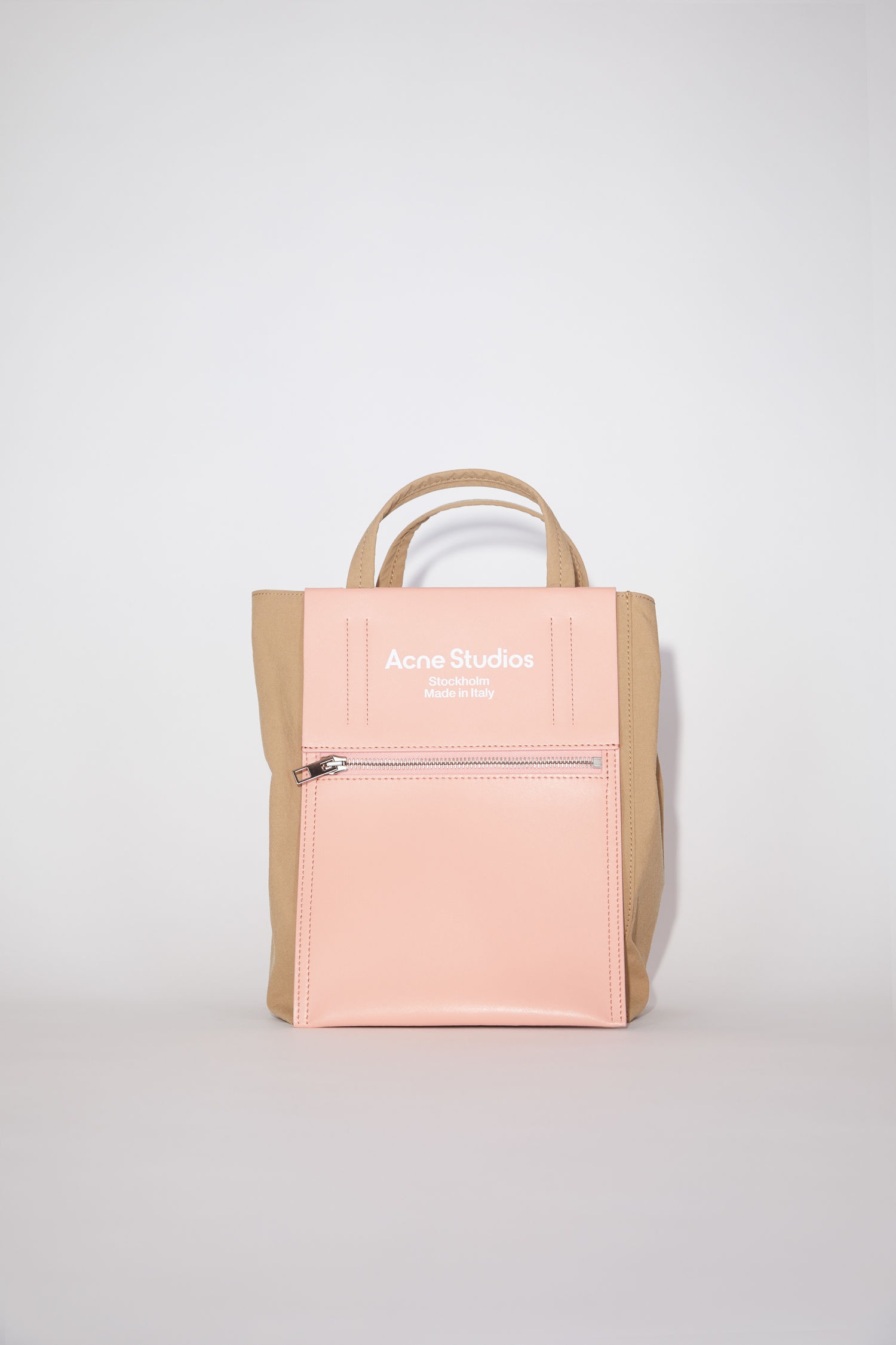 Papery nylon tote bag - Brown/pink - 1