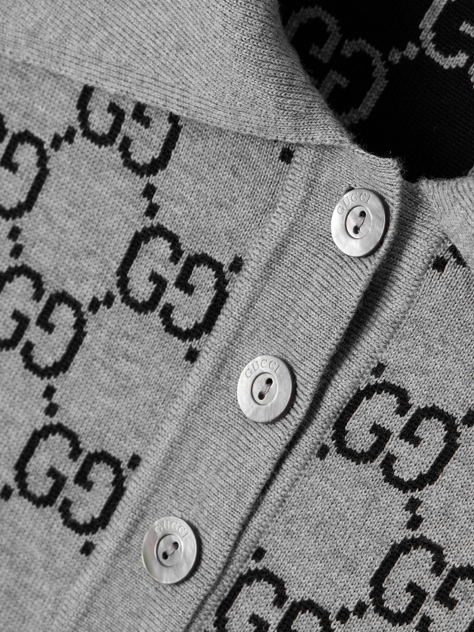 Jacquard-knit wool-blend mini dress Gray - 4