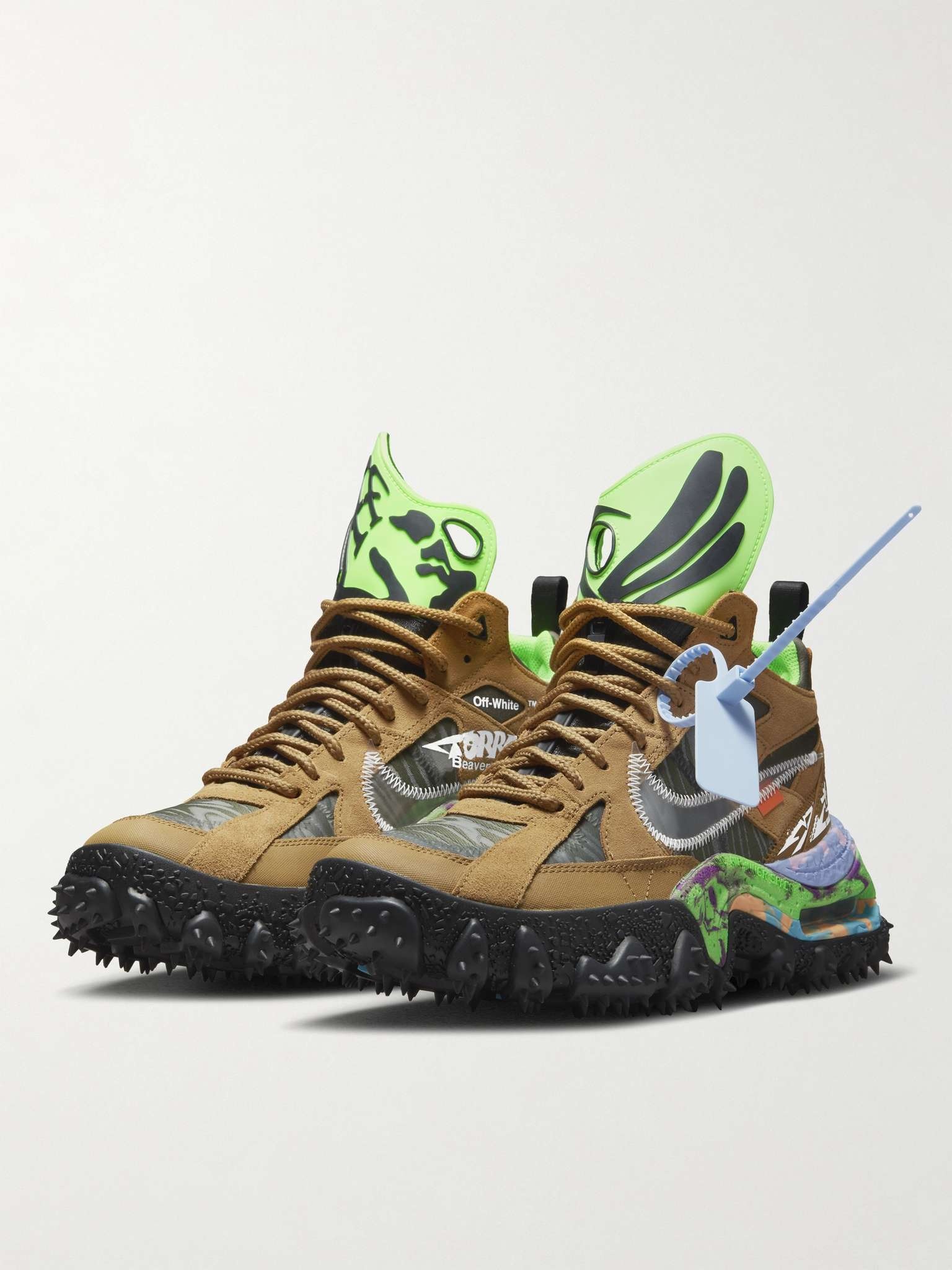 + Off-White Terra Forma Suede-Trimmed Mesh and Rubber Sneakers - 2