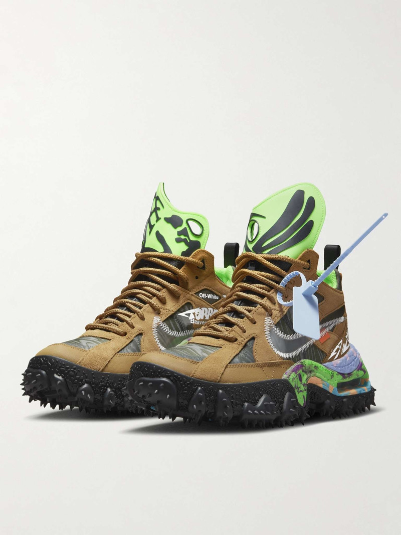 Nike + Off-White Terra Forma Suede-Trimmed Mesh and Rubber Sneakers outlook