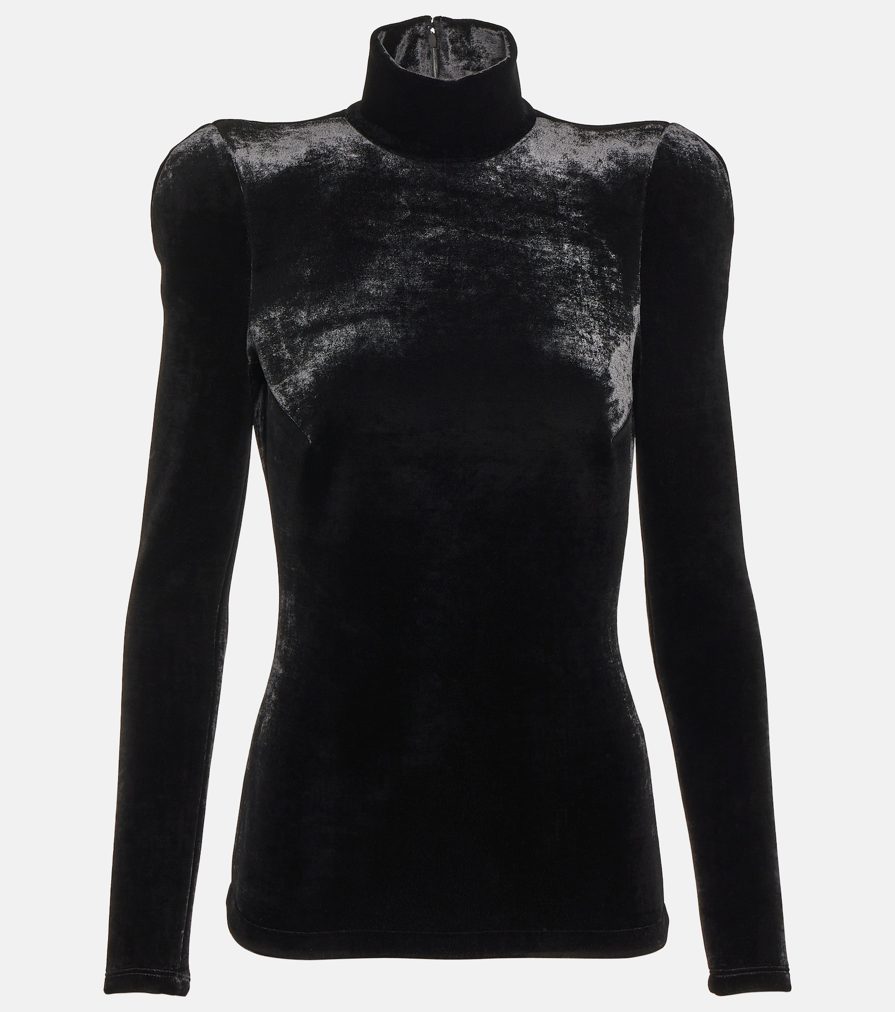 Velvet turtleneck top - 1