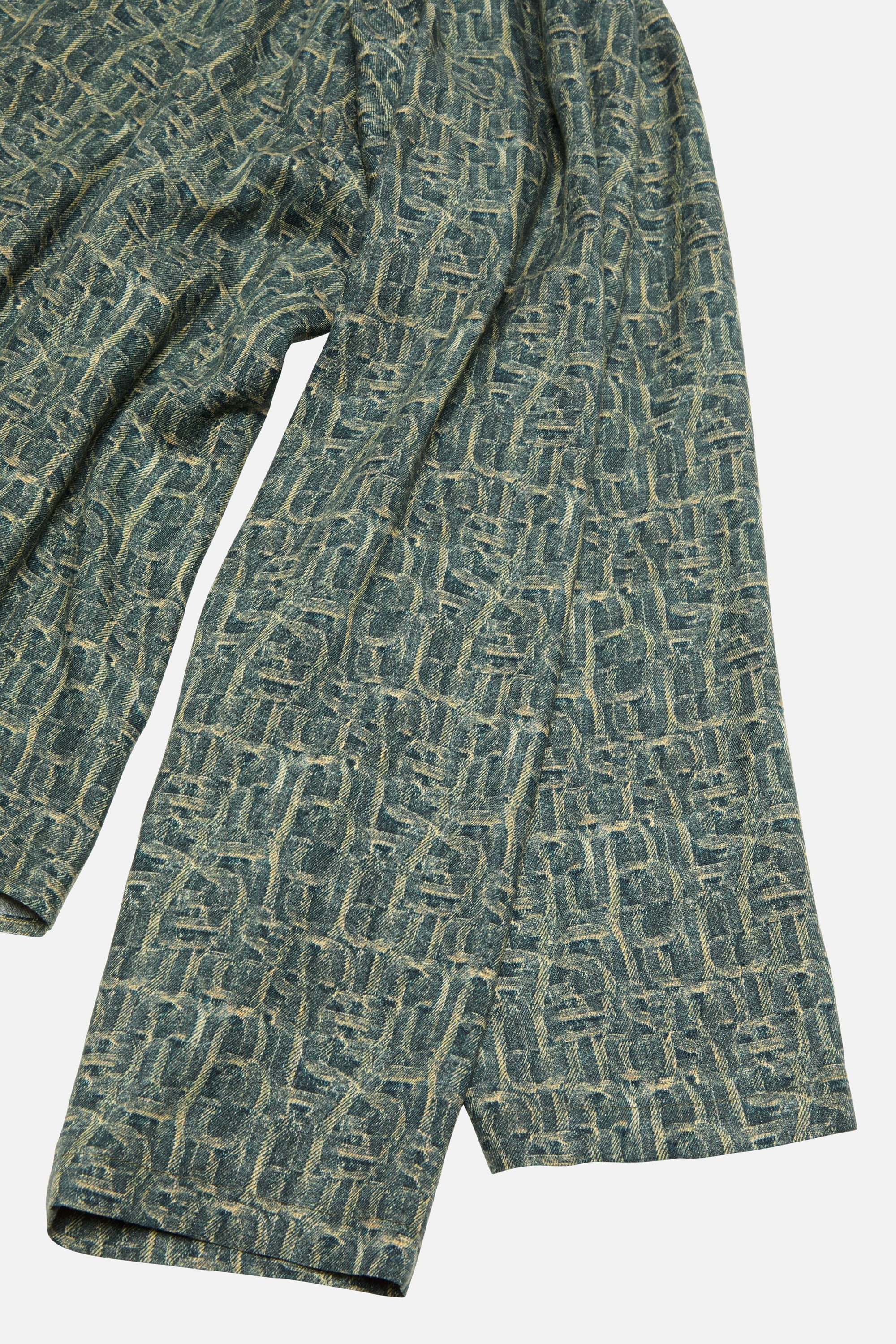 Monogram Button-Up Shirt - Blue multi - 5