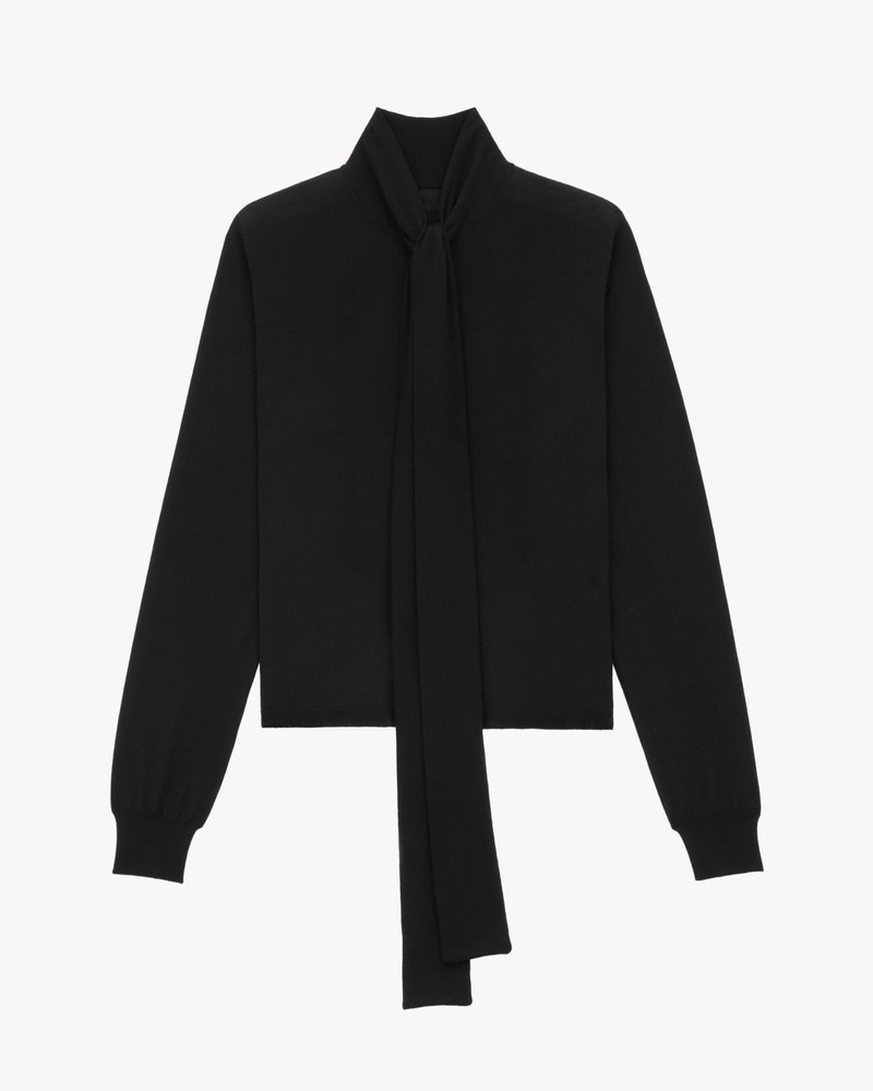 SAINT LAURENT LAVALLIÈRE CARDIGAN IN CASHMERE, WOOL, AND SILK outlook
