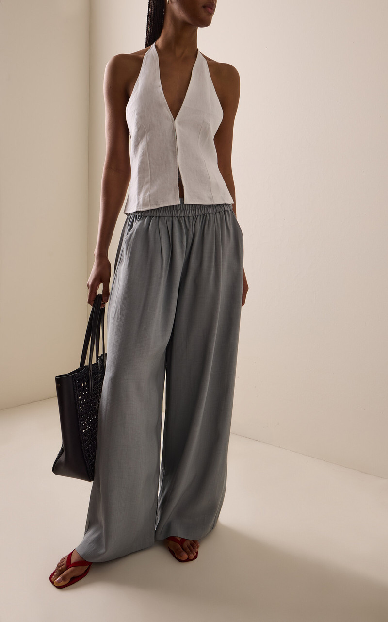 DEIJI STUDIOS Close Linen Halter Top white outlook