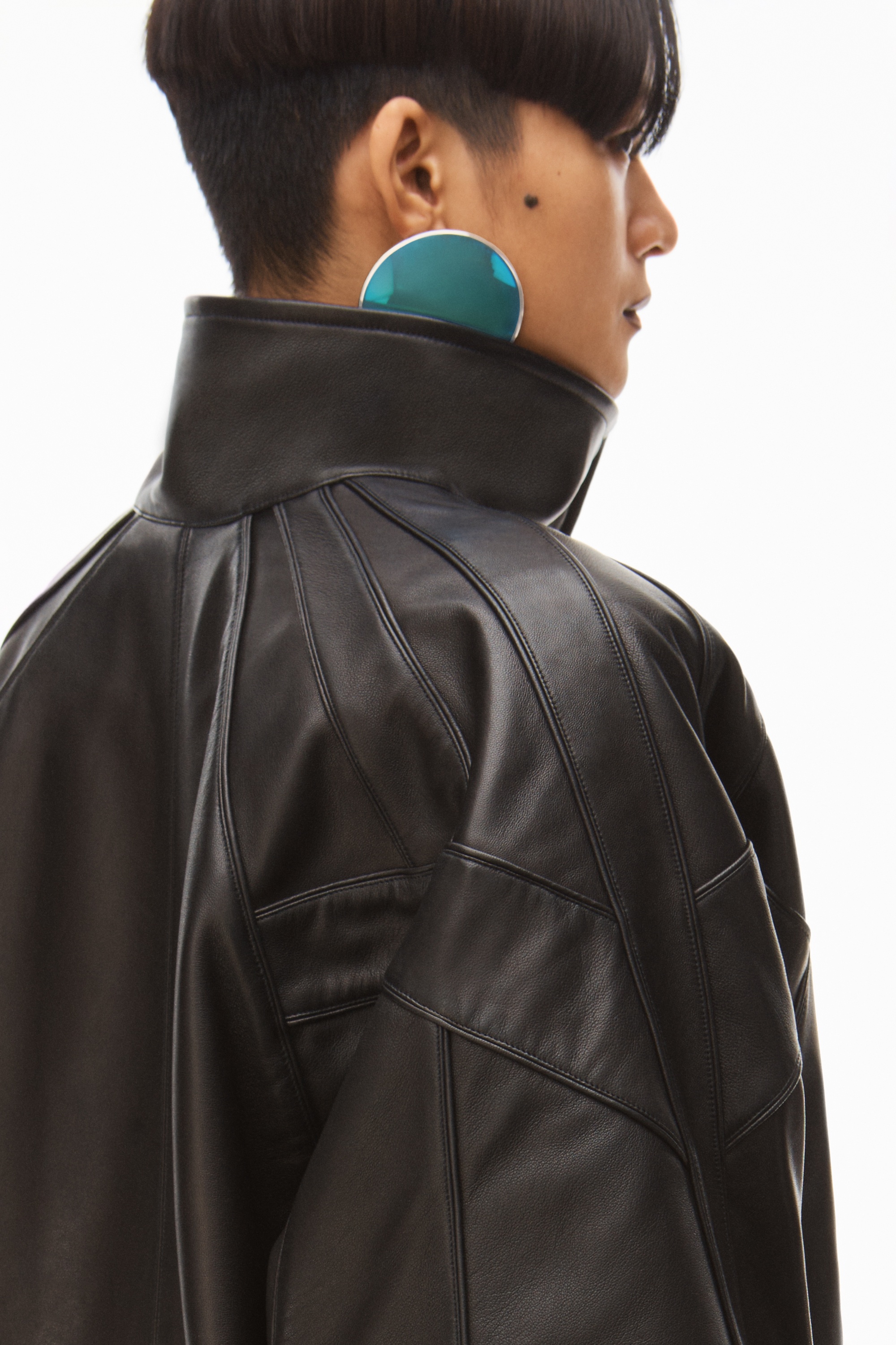 TRACK JACKET IN LUXE SMOOTH LEATHER - 6