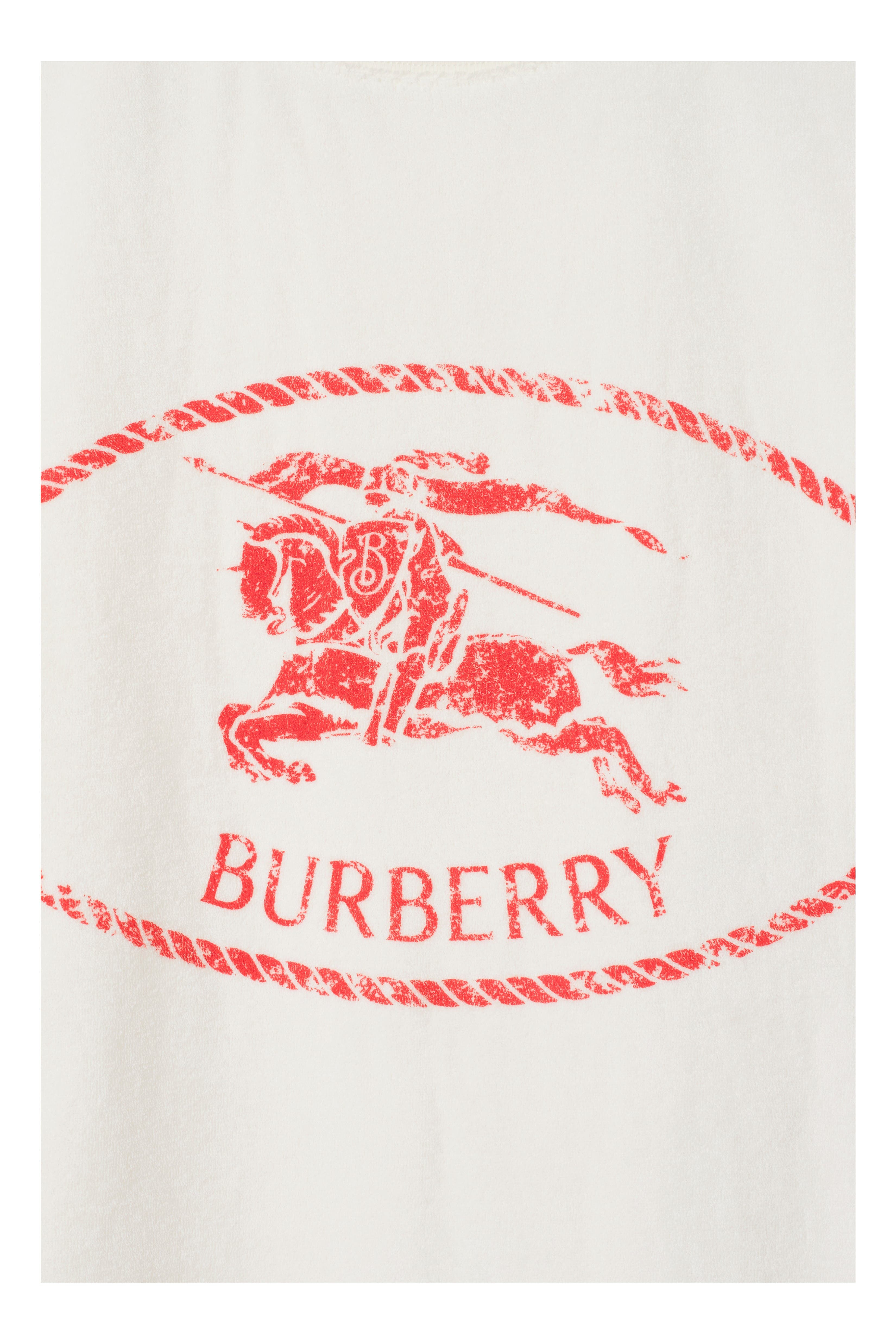 burberry Knight Stamp Towelling T-shirt in Chalk White at Nordstrom - 5