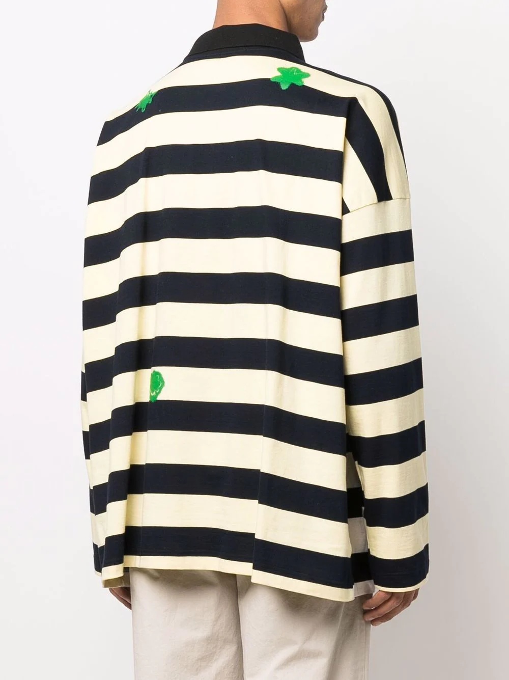 striped graphic-print polo shirt - 4