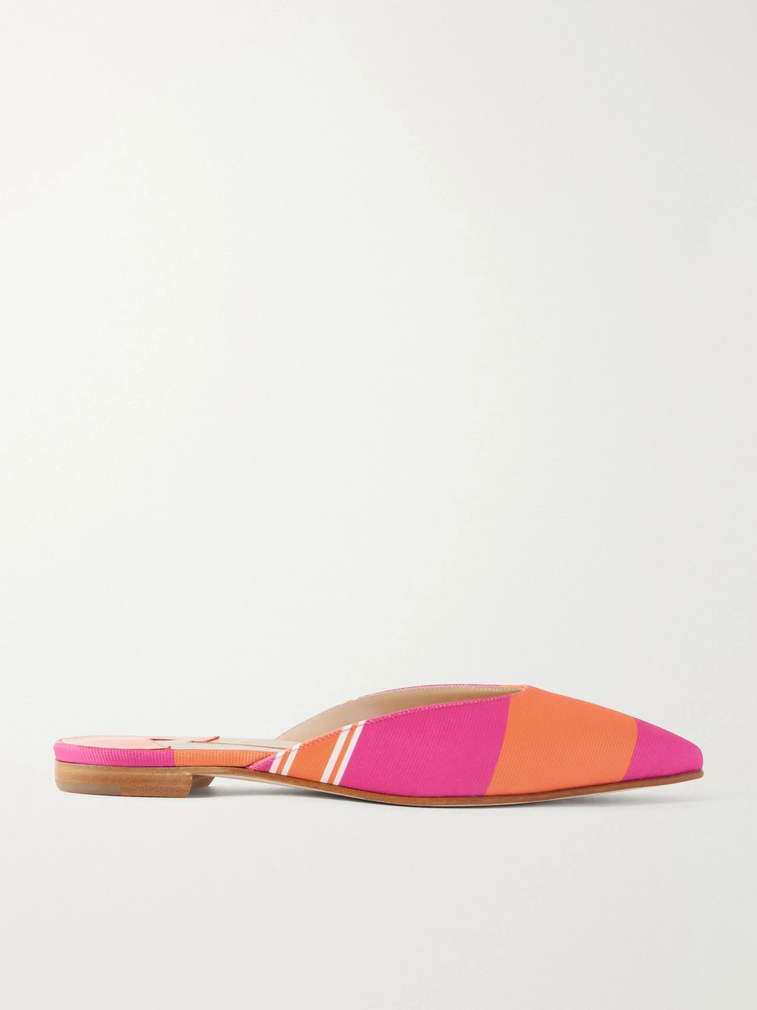 + Emilia Wickstead striped twill mules Pink - 1