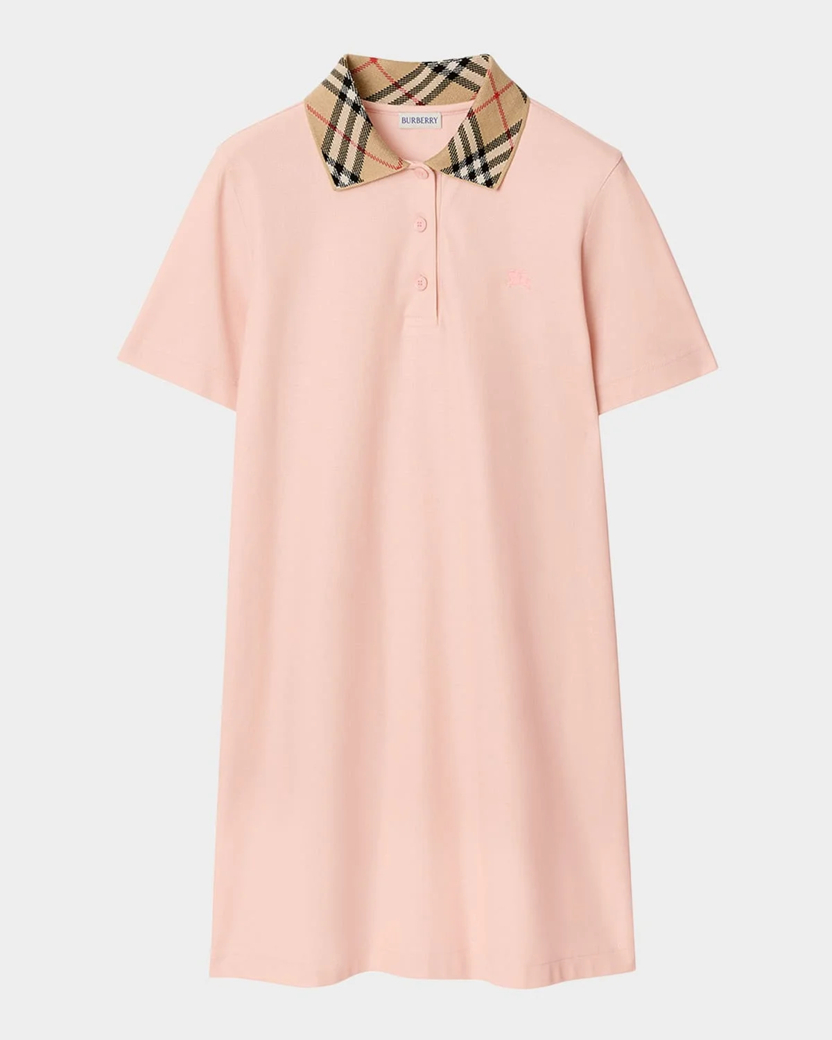 Iris Check Collar Short-Sleeve Mini Dress - 1