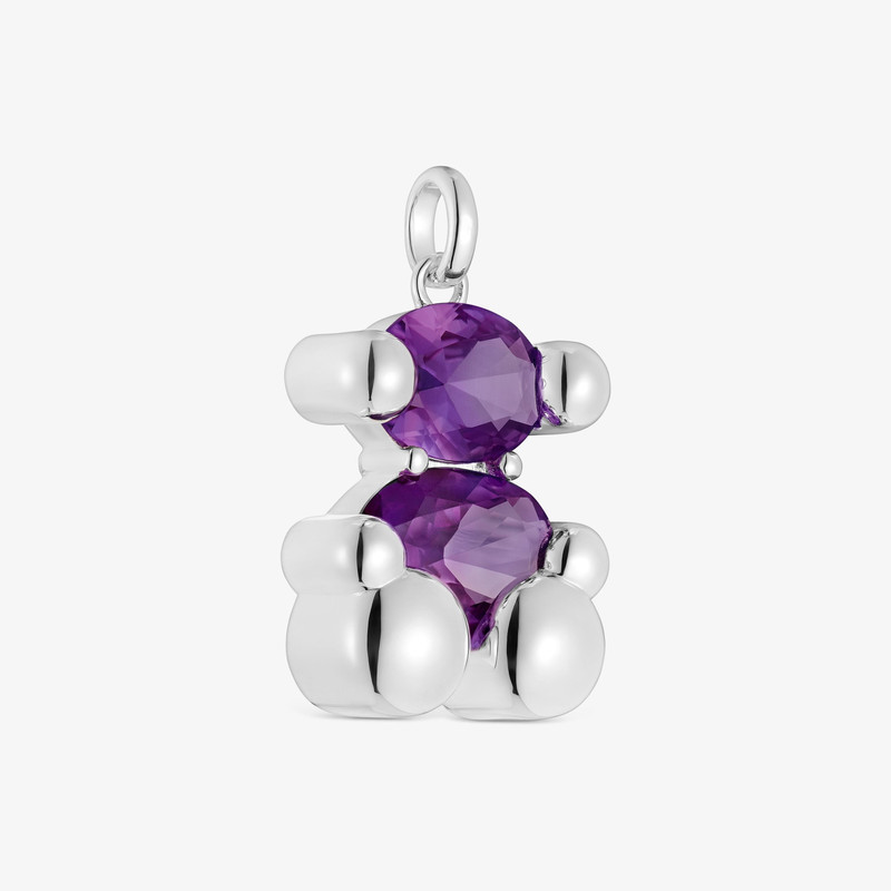 TOUS Medium silver bear motif Pendant with lab-grown lilac-colored sapphire Color Bear LGG outlook