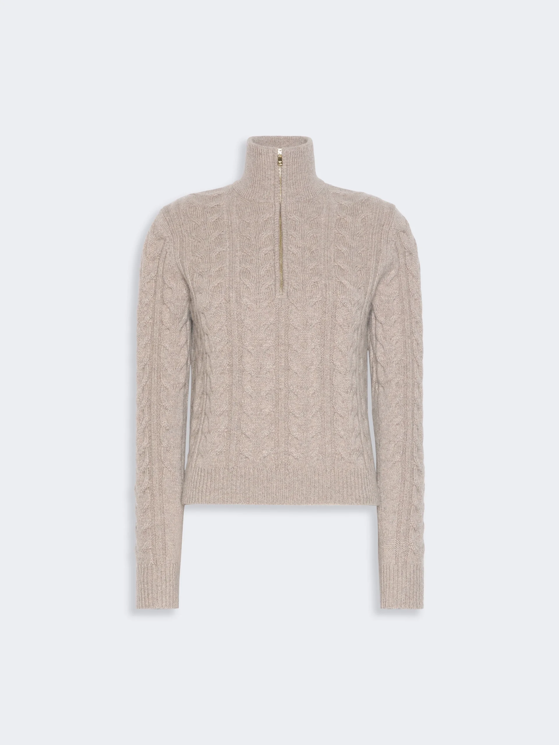 LIBERO Cable-knit cashmere yarn sweater - SAND - 1