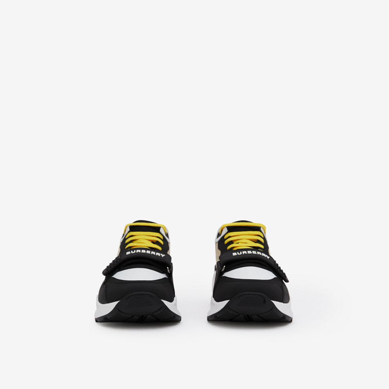 Burberry Nylon, Suede and Vintage Check Sneakers outlook