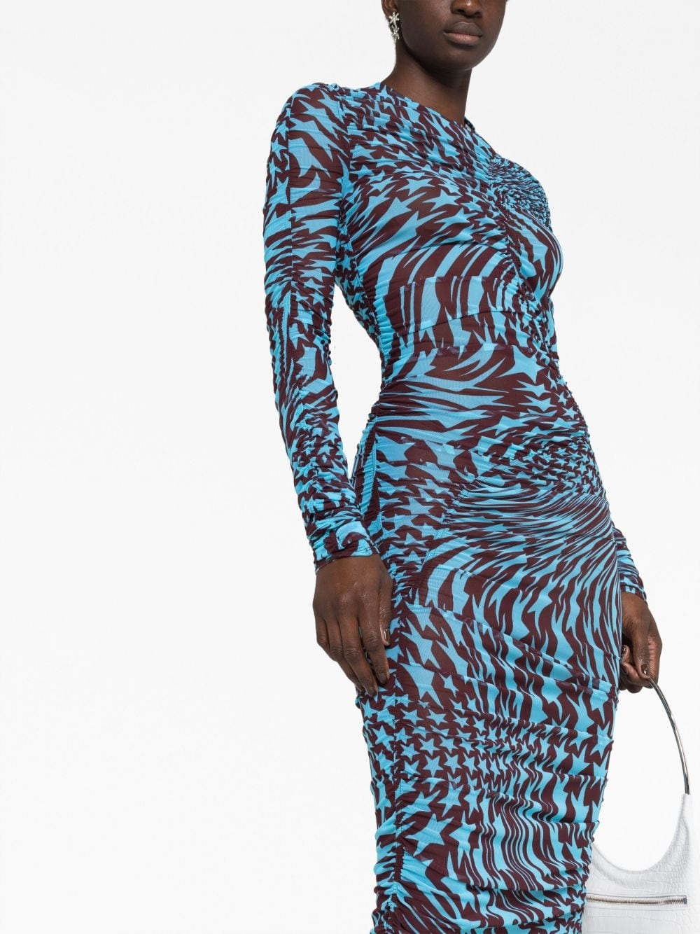 star-print ruched dress - 5