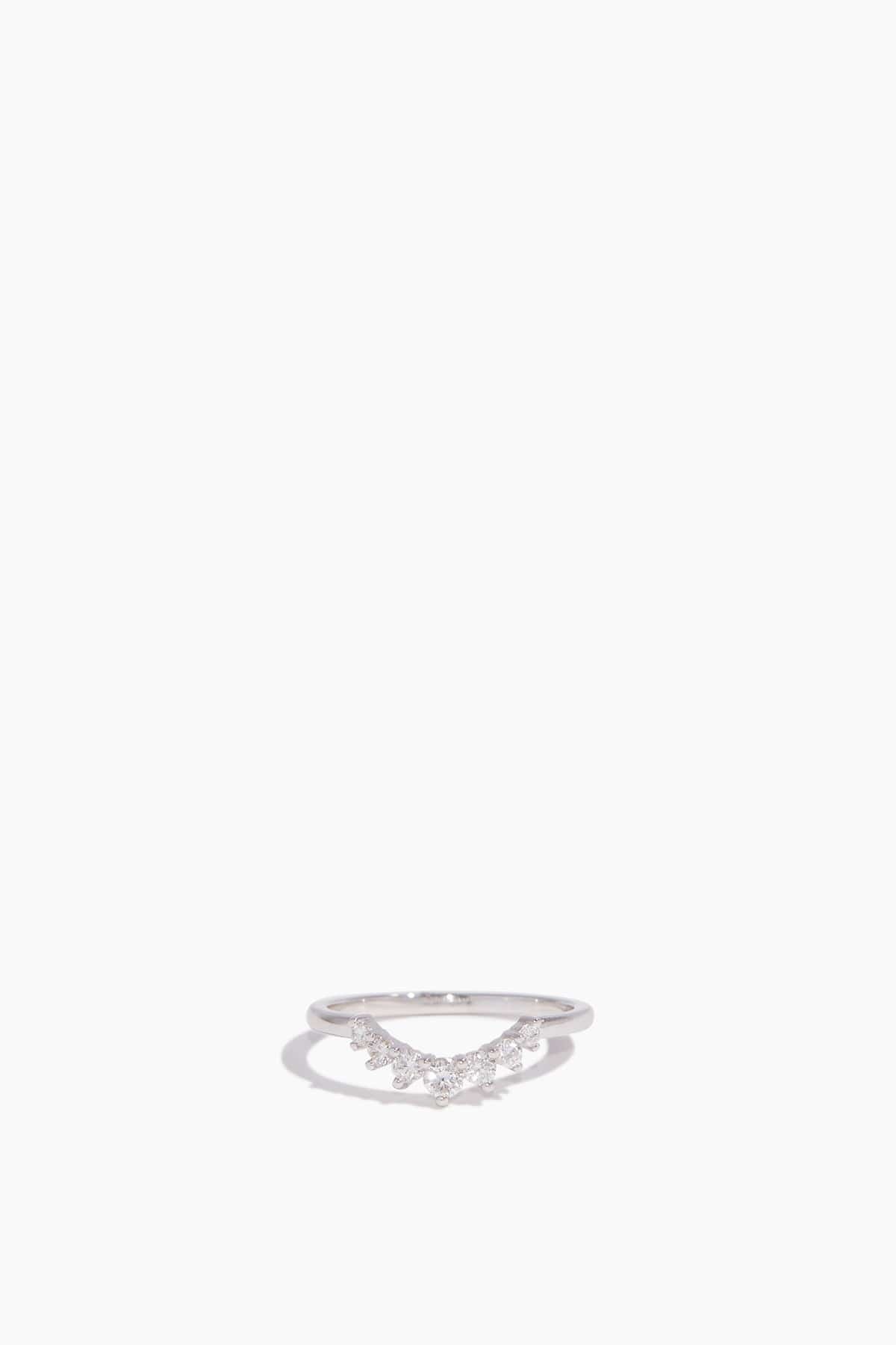 Graduated Pear Shaped Diamond Curbed Jacket Ring in 14k White Gold - 1