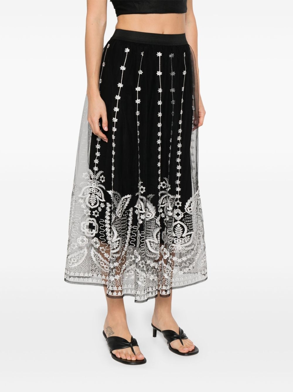 lace-detail maxi skirt - 3