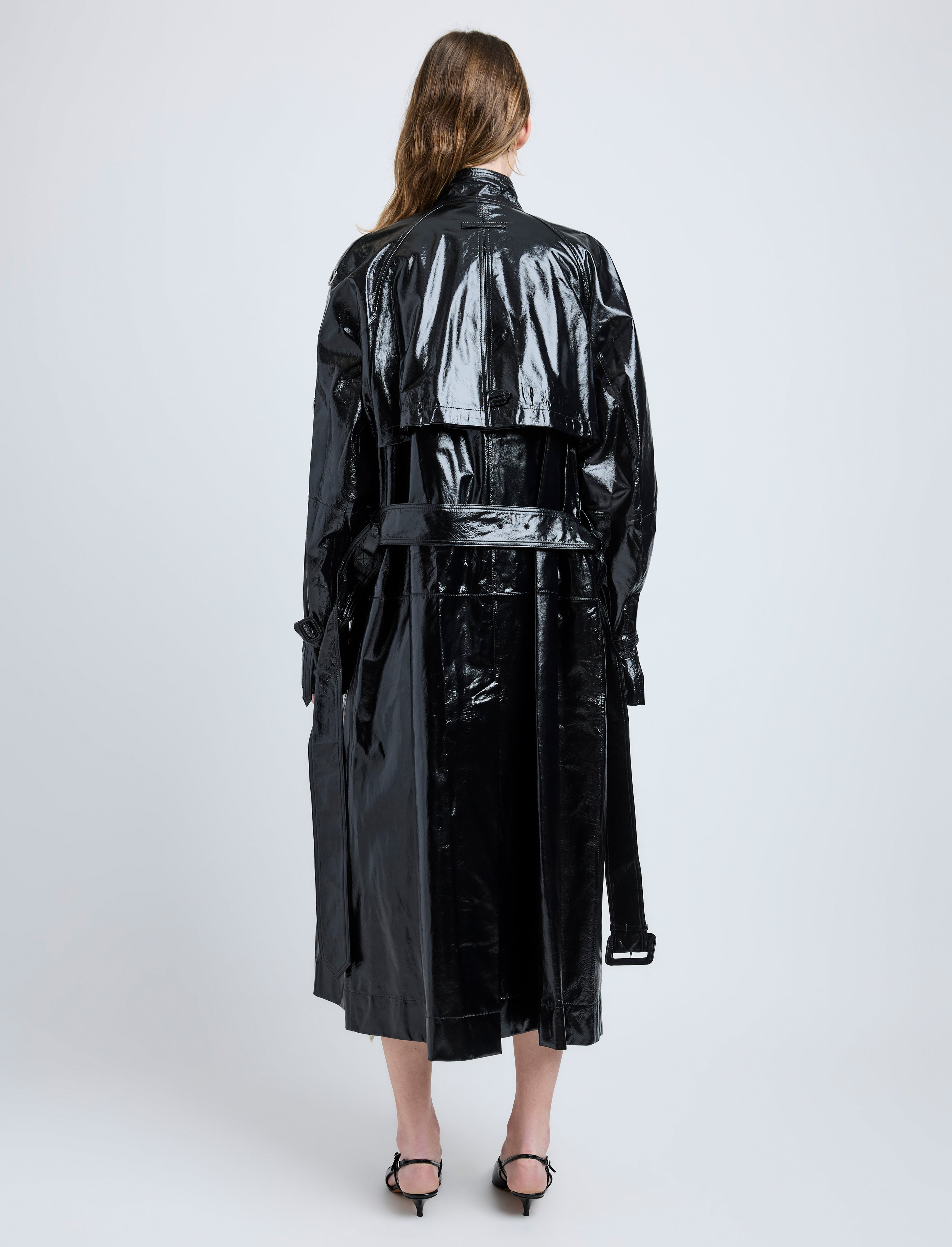 Sabina Coat in Lacquered Leather - 4