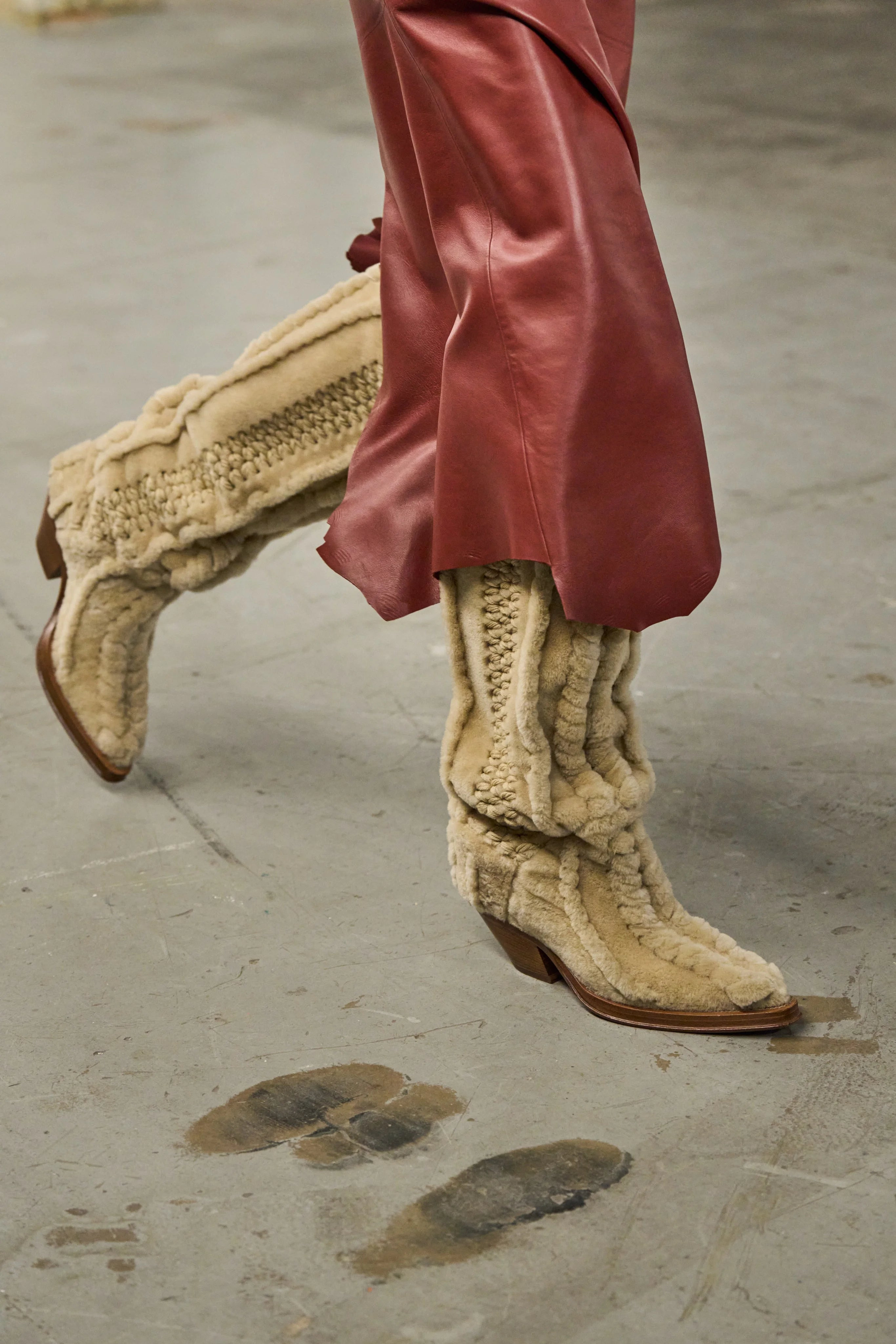 Joseph Tall Boot in Natural Cashmere & Shearling - 2