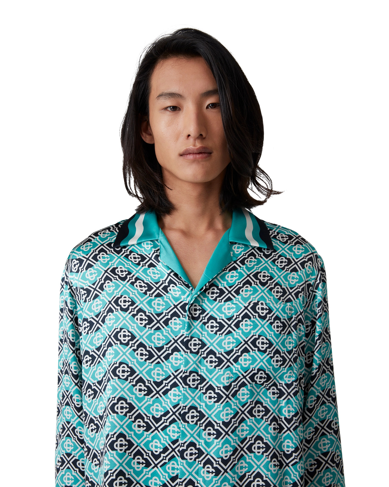Monogram Wave Silk Shirt | Casablanca Paris - 5