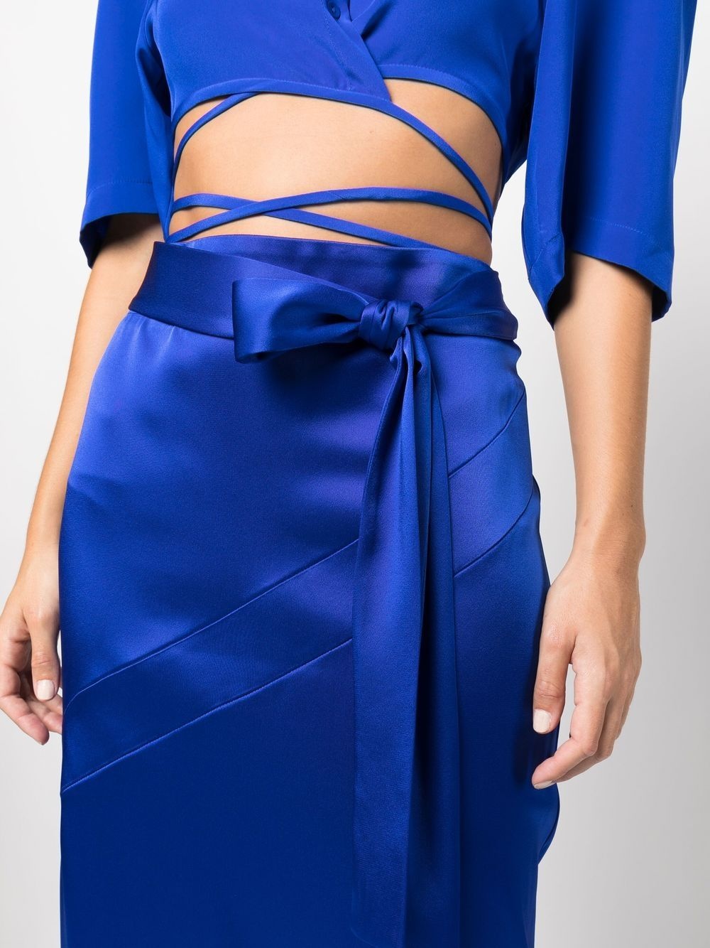 side-tie satin skirt - 5