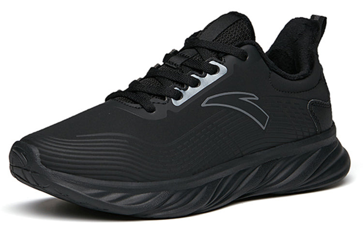 (WMNS) ANTA Running Series Sneakers Leather with Fleece 'Black' 122145571-10 - 3
