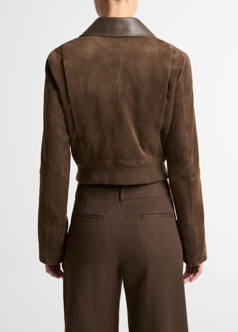 Vince Suede Shrunken Bomber Jacket outlook