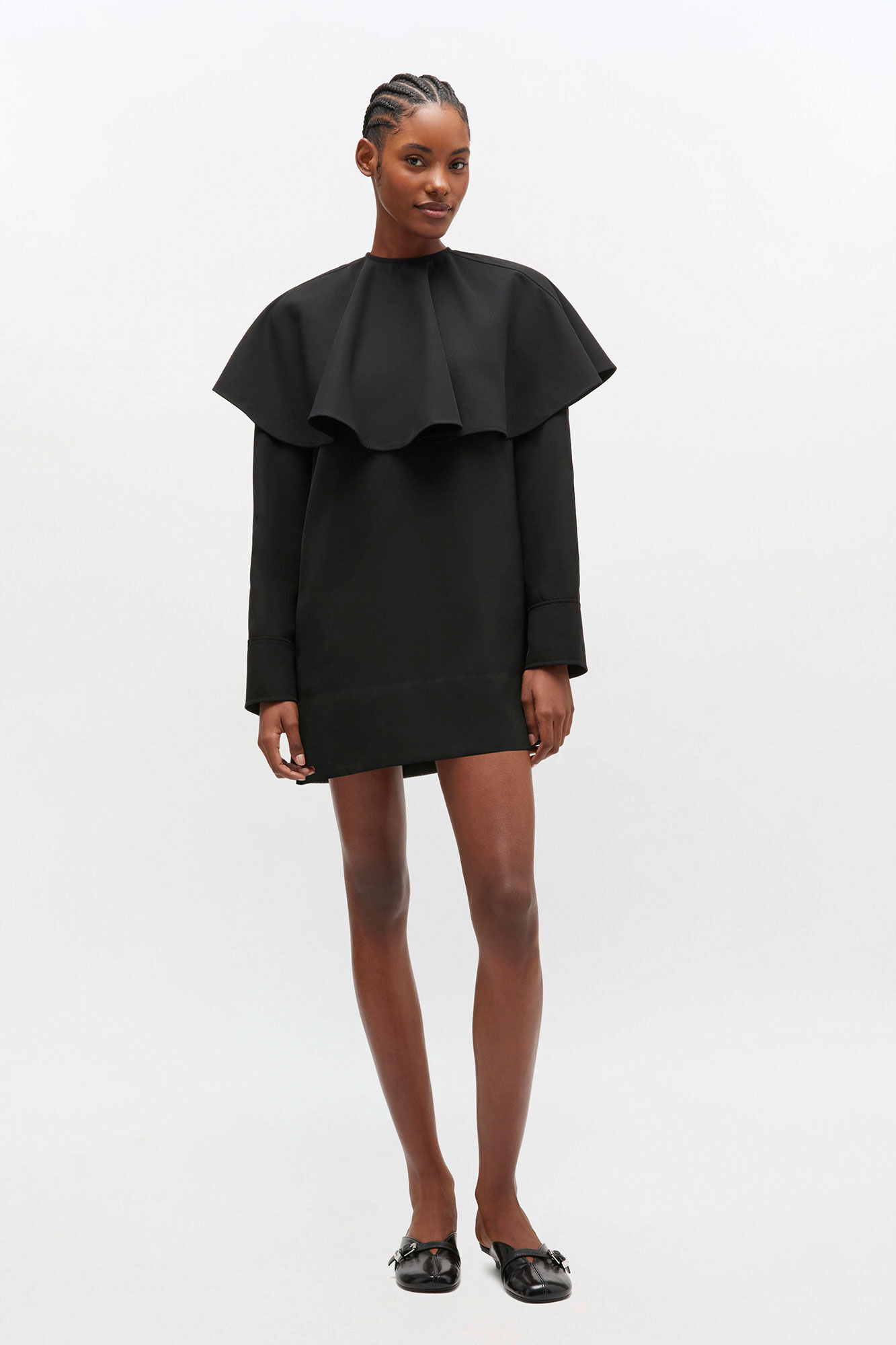 BLACK CIRCLE COLLAR DRESS - 2