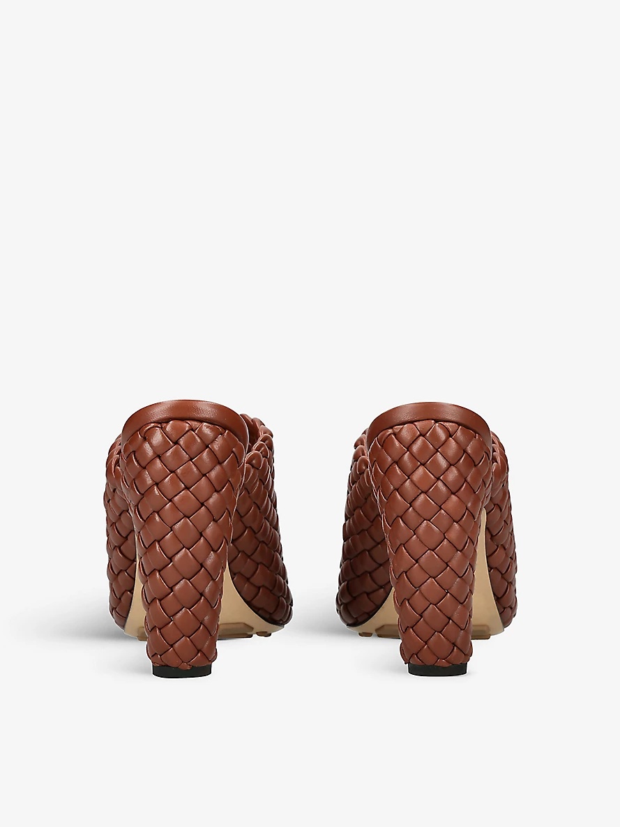 Canalazzo Intrecciato-weave leather heeled mules - 4