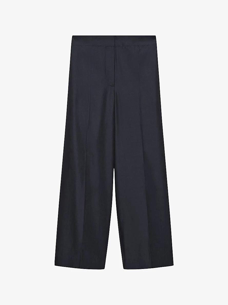 Thurlow wide-leg mid high-rise silk-blend trousers - 1