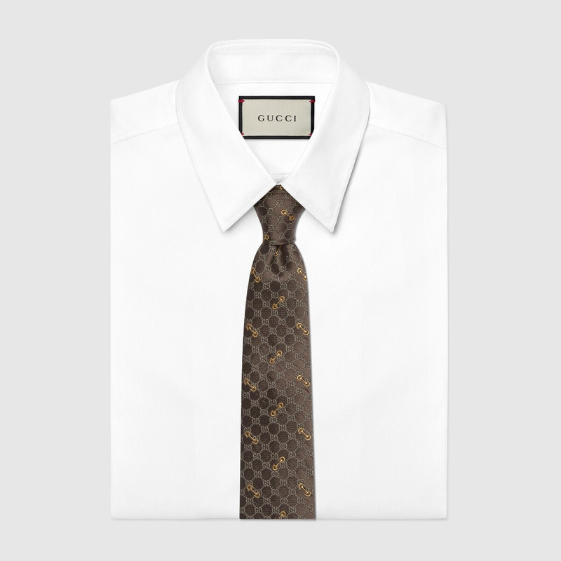 GUCCI GG silk jacquard tie outlook