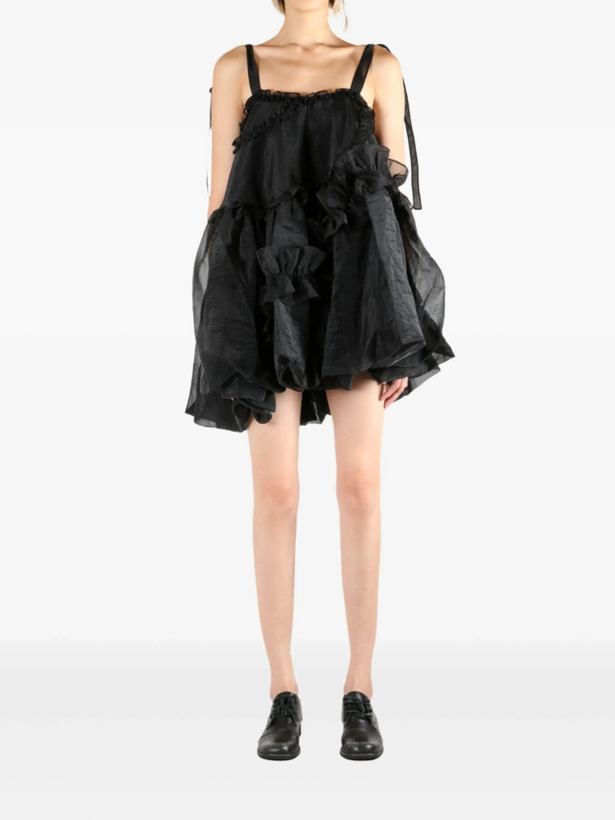 Cristina ruffled tie-strap mini dress - 1