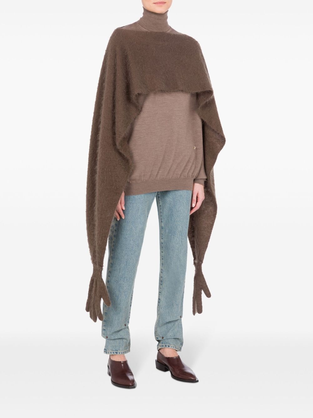 deconstructed glove wool blend cardigan - 2