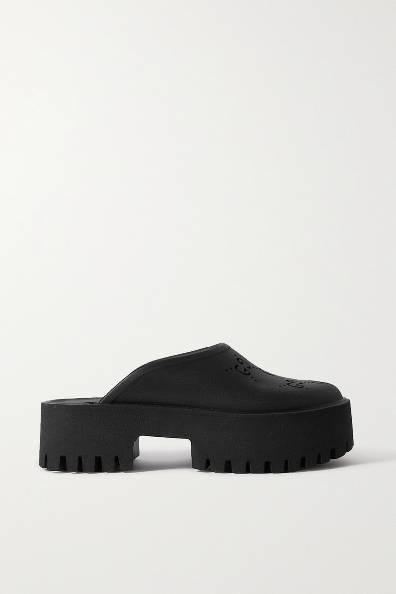Elea perforated rubber platform mules - 1