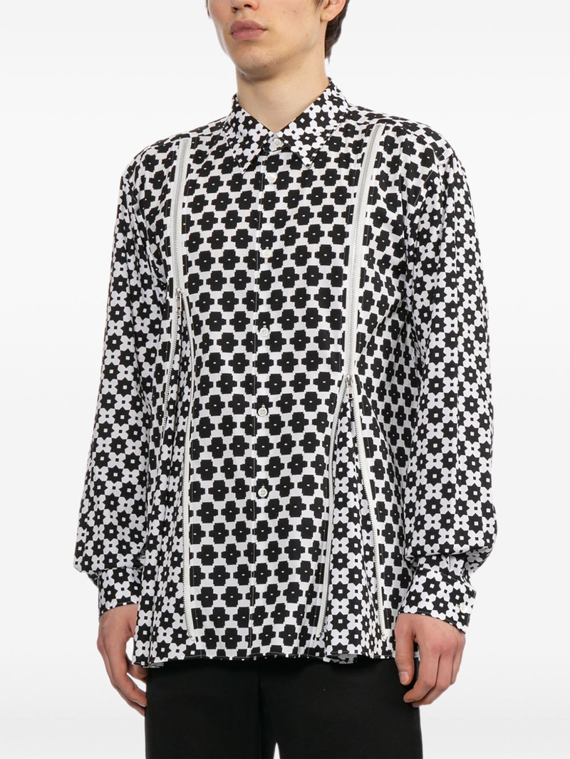 monogram pattern zip details shirt 3