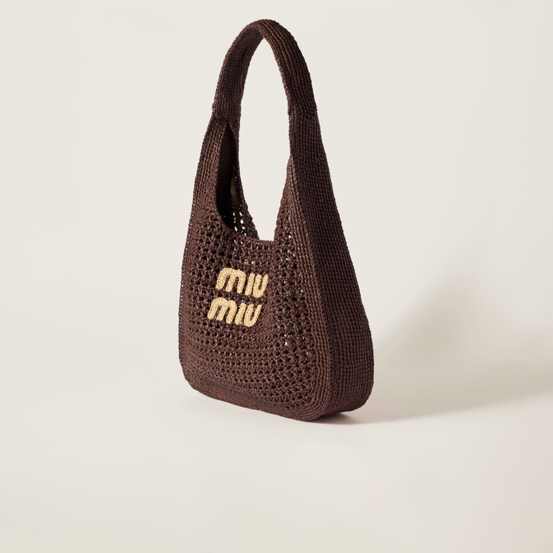 Raffia-effect woven hobo bag 3