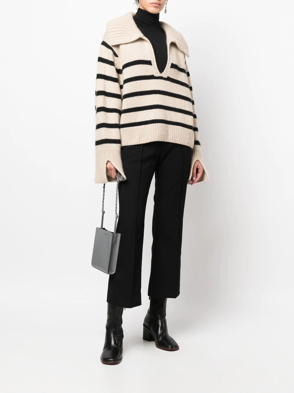 high-waisted cropped trousers - 2