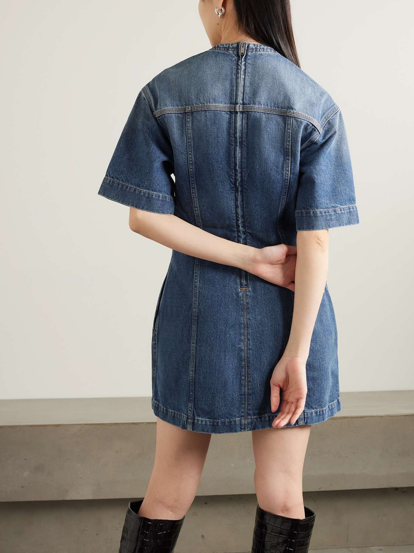 Denim mini dress - 3