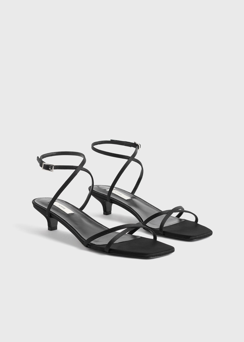 Satin crossover sandals black 6