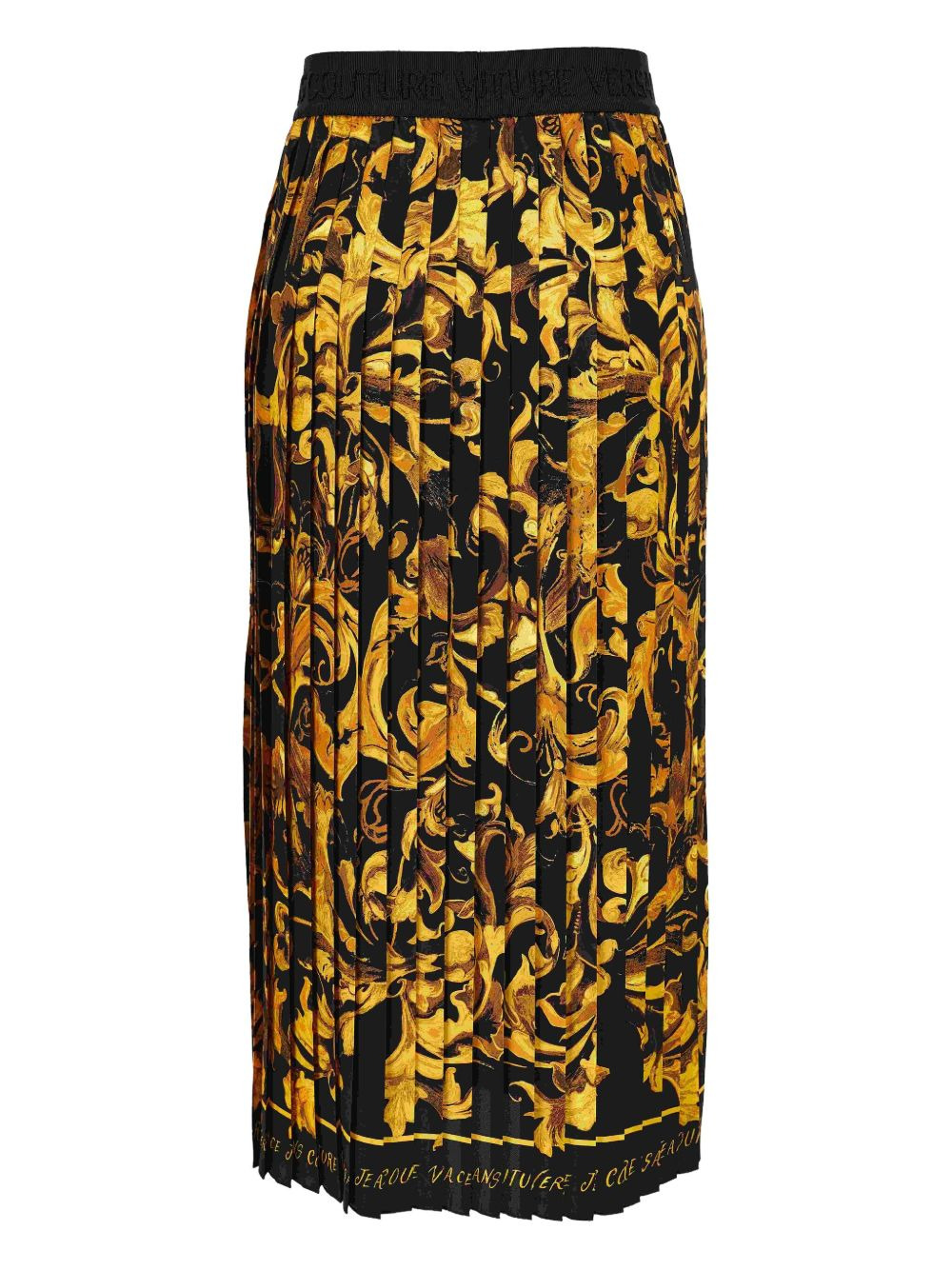 baroque-print pleated midi skirt - 2