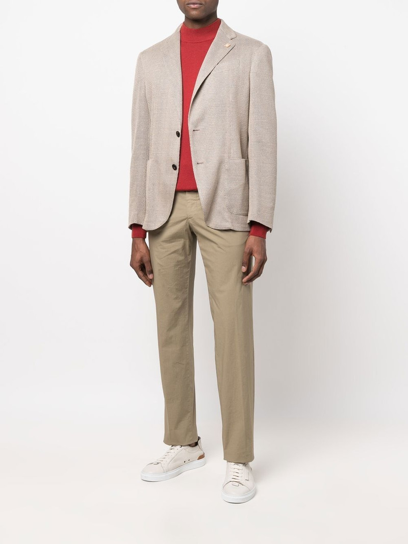 LARDINI buttoned-up single-breasted blazer outlook
