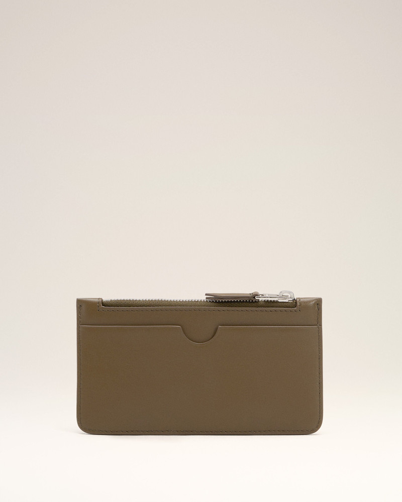 AMI Paris GREEN SMOOTH LEATHER AMI DE COEUR ZIPPED CARD HOLDER outlook