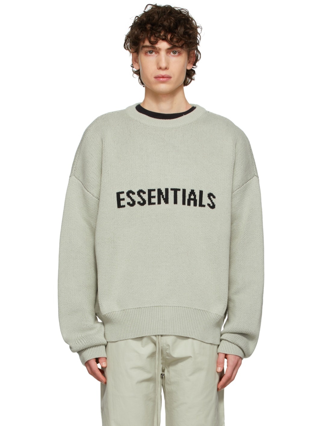 ESSENTIALS SSENSE Exclusive Green Knit Pullover Sweater | REVERSIBLE