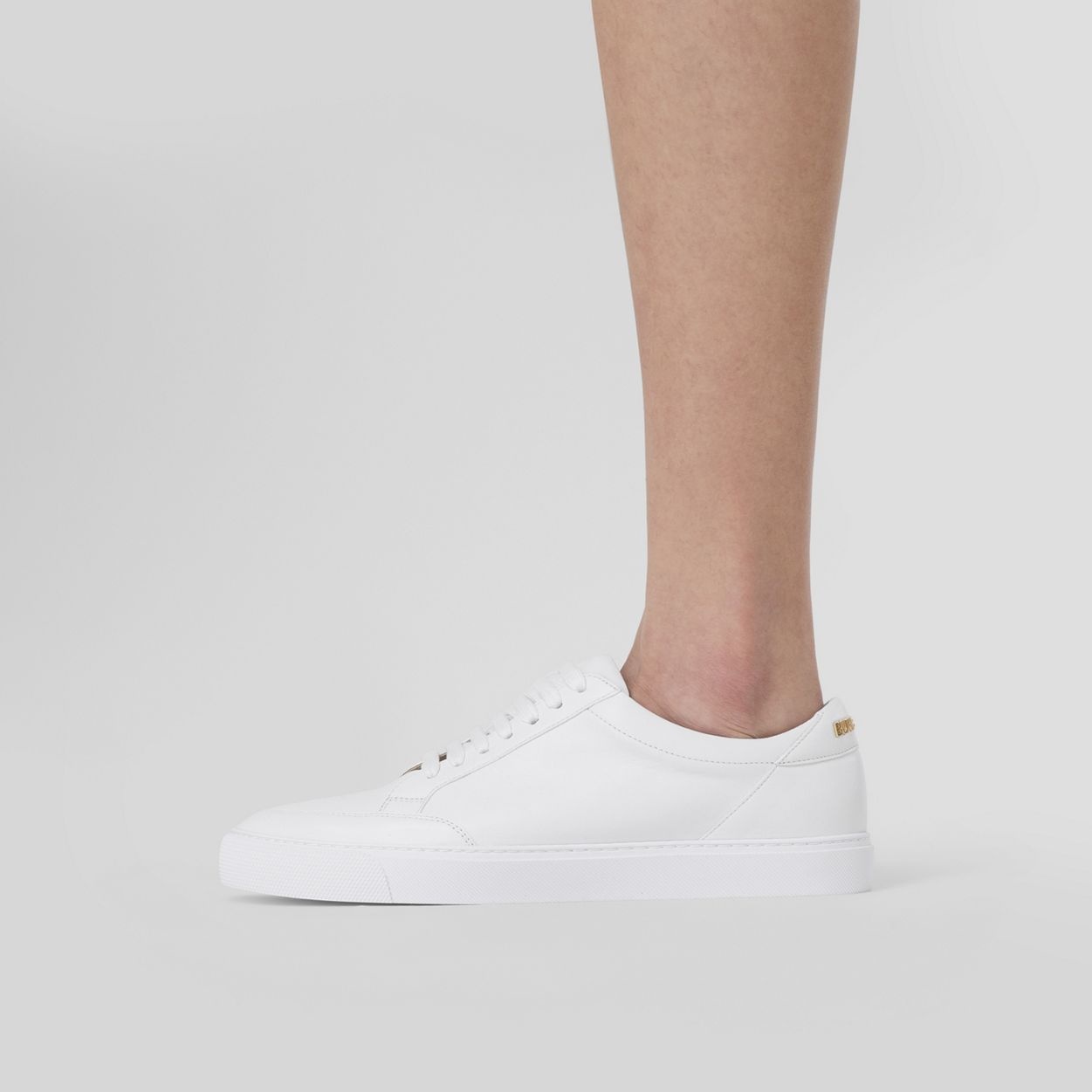 Logo Detail Leather Sneakers - 7