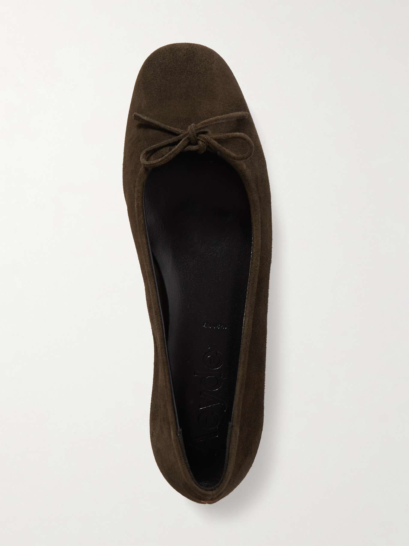 Delfina bow-detailed suede ballet flats - 5