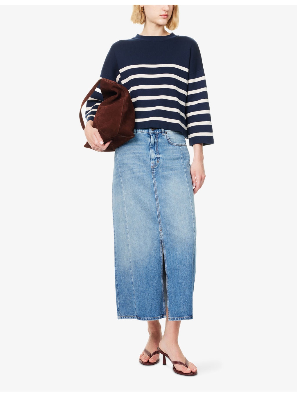 Pinide Stripe-Print Knitted Cotton Jumper - 2