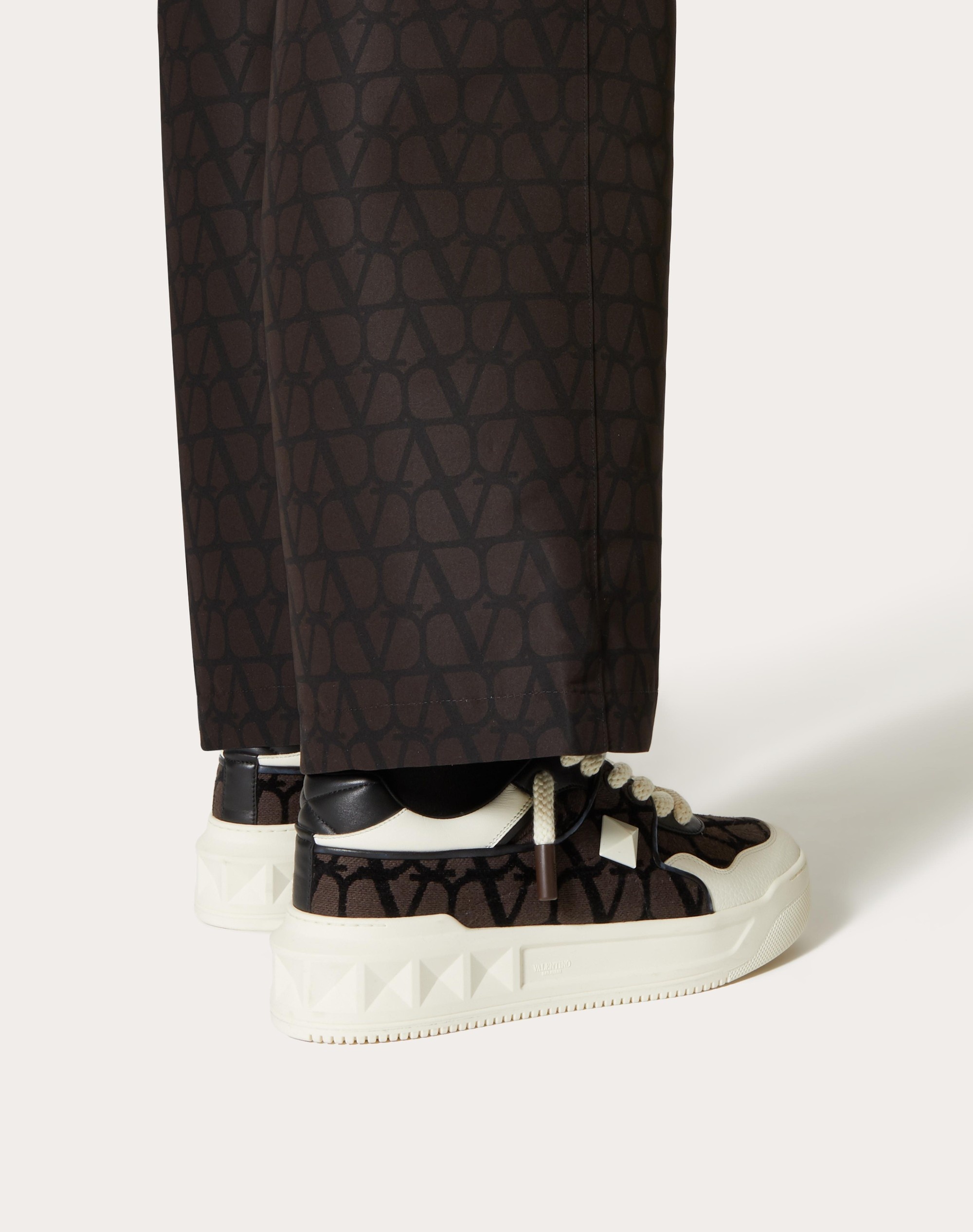 Valentino ONE STUD XL LOW-TOP SNEAKER IN NAPPA LEATHER AND