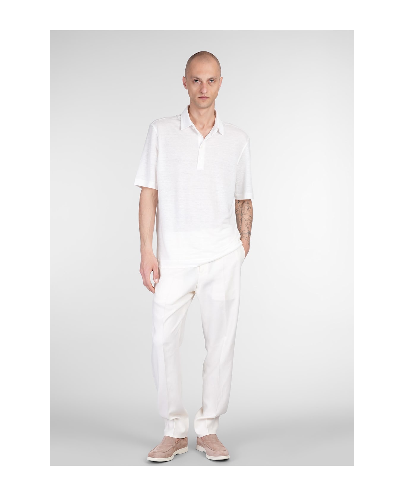 Polo In Beige Linen - 2